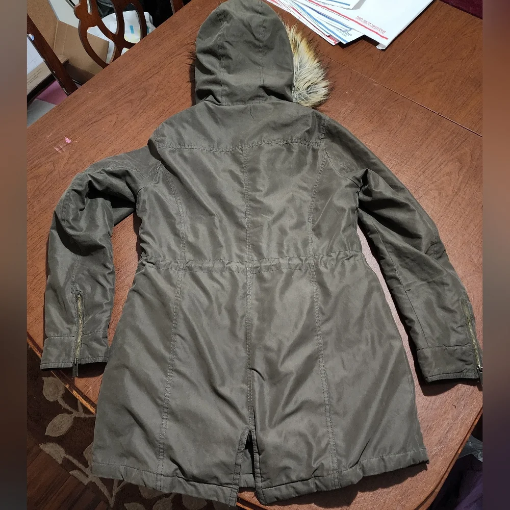 RACHEL Rachel Roy Olive Utility Jacket with Faux Fur Hood - Picture 13 of 13